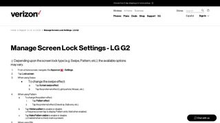 
                            7. Manage Screen Lock Settings - LG G2 | Verizon Wireless