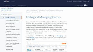 
                            6. Manage Sources - Coveo