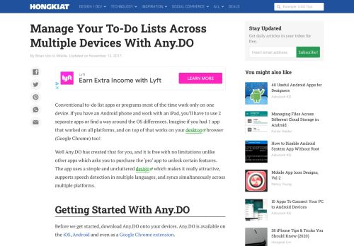 
                            5. Manage To-Do Lists Across Multiple Devices With Any.DO - Hongkiat