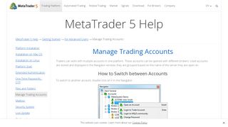 
                            9. Manage Trading Accounts - For Advanced Users - MetaTrader 5