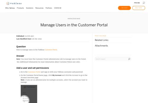 
                            3. Manage Users in the Customer Portal | Tableau Software