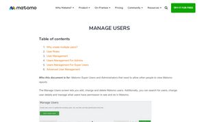 
                            9. Manage Users User Guide - Analytics Platform - Matomo