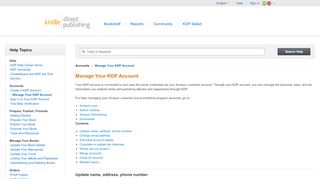 
                            5. Manage Your Account | Amazon Kindle Direct Publishing