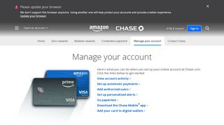 
                            1. Manage Your Account | Amazon Rewards Card | Chase.com
