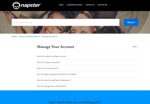 
                            7. Manage Your Account – Napster