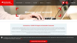 
                            8. Manage your account – Santander Consumer UK