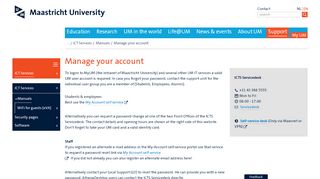 
                            10. Manage your account - Support - Maastricht University