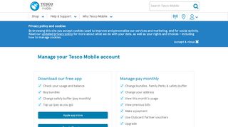 
                            8. Manage your account - Tesco Mobile