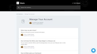 
                            6. Manage Your Account | Webydo Knowledge Base