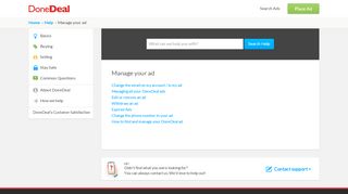 
                            5. Manage your ad – DoneDeal