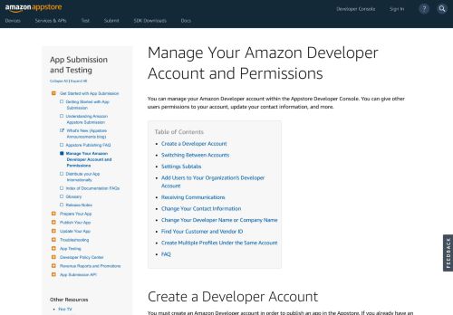 
                            8. Manage Your Amazon Developer Account and Permissions | Appstore ...