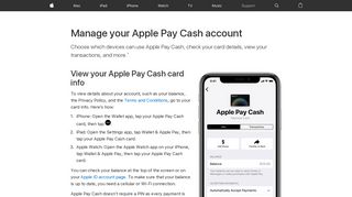 
                            2. Manage your Apple Pay Cash account - Apple Support