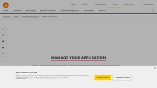 
                            7. Manage your application | Shell United Kingdom