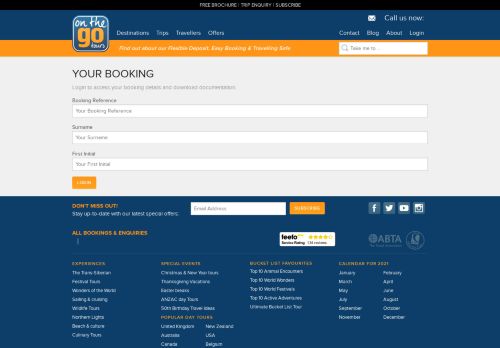 
                            7. Manage your booking | Customer log-in | On The Go Tours
