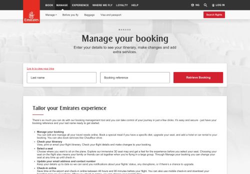 
                            9. Manage your booking | Emirates Nigeria