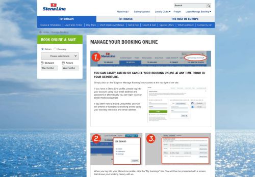 
                            3. Manage Your Booking Online | Stena Line