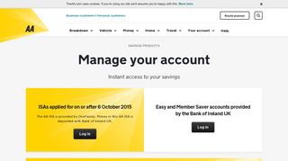 
                            1. Manage your Cash ISA savings account online | AA