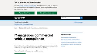 
                            1. Manage your commercial vehicle compliance - GOV.UK