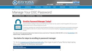 
                            5. Manage Your DSC Password - Daytona State College