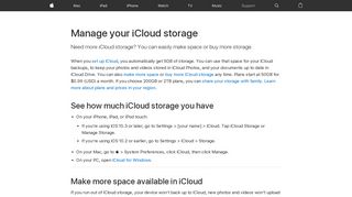 
                            3. Manage your iCloud storage - Apple Support