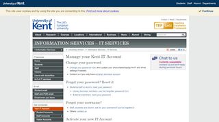 
                            13. Manage your Kent IT Account - Information ... - University of Kent