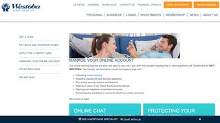 
                            2. Manage your online account - Westoba Credit Union