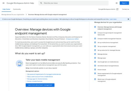 
                            11. Manage your organization's mobile devices - G Suite Admin Help