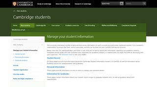 
                            5. Manage your student information | Cambridge students