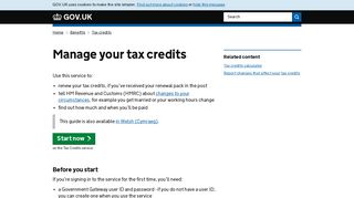 
                            2. Manage your tax credits - GOV.UK