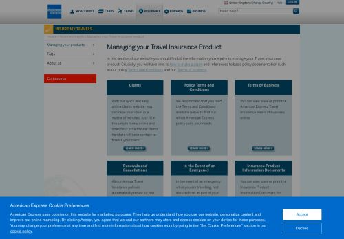 
                            1. Manage Your Travel Insurance Product | American Express ...