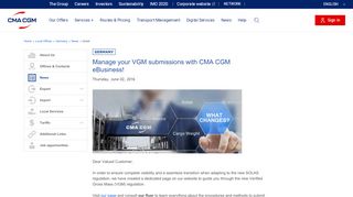
                            10. Manage your VGM submissions with CMA CGM eBusiness!