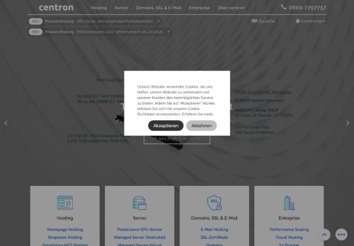 
                            3. Managed Server, Cloud Hosting, Server mieten › Centron