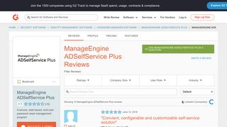 
                            12. ManageEngine ADSelfService Plus Reviews 2019 | G2 Crowd