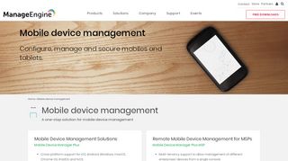 
                            5. ManageEngine - Manage mobile devices using MDM