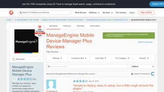 
                            11. ManageEngine Mobile Device Manager Plus Reviews 2018 | G2 Crowd