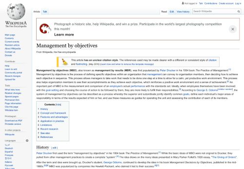 
                            12. Management by objectives - Wikipedia