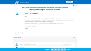 
                            2. Management Engine password problem - Intel® Developer Zone
