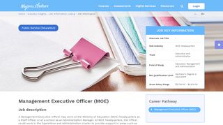
                            11. Management Executive Officer (MOE) | Job Information