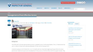
                            9. Management of Post Office Box Service | USPS Office of Inspector ...
