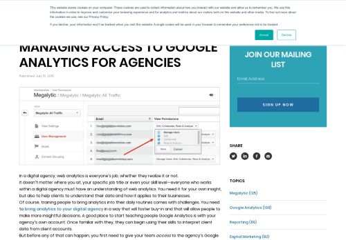 
                            6. Managing Access to Google Analytics for Agencies - Megalytic