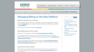 
                            3. Managing Billing on the New Platform | Verio Transition Information Site