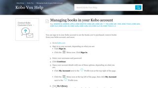 
                            4. Managing books in your Kobo account - kobo.com/help