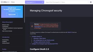 
                            2. Managing Chronograf security | InfluxData Documentation