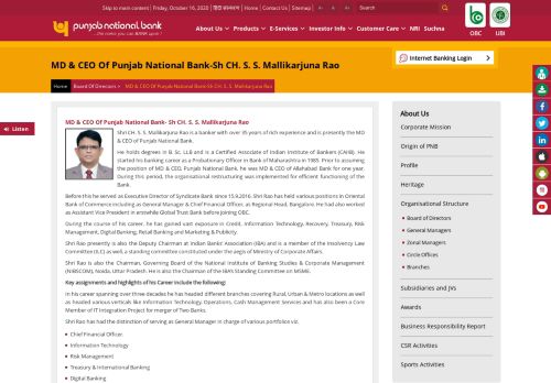 
                            12. Managing Director & Chief Executive Officer PNB CEO Profile| PNB CEO