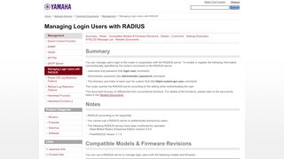 
                            13. Managing Login Users with RADIUS - Network Devices - Yamaha