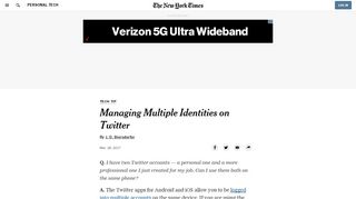 
                            12. Managing Multiple Identities on Twitter - The New York Times