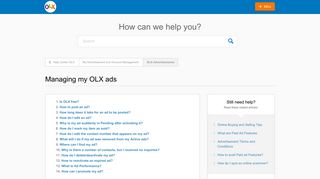 
                            8. Managing my OLX ads – Help Center OLX