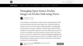 
                            10. Managing Open-Source Docker Images on Docker Hub using Travis