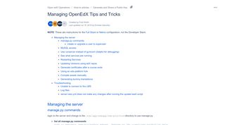 
                            11. Managing OpenEdX Tips and Tricks - Open edX Operations ...