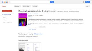 
                            11. Managing Organizations in the Creative Economy: Organizational ...